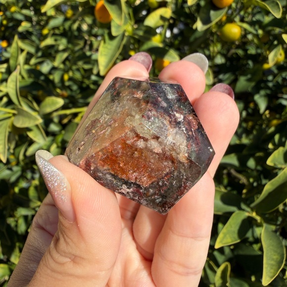 No perfect On Sale!Garden Quartz Freeform, Lodolite Clear Crystal, A276 - Picture 3 of 9